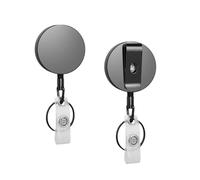 Dinghaole 2 Pcs Heavy Duty Badge Reel, Retractable Badge Holder Reel, Upgrade Retractable Badge Holders, Metal Reel Clip for ID Card Badge Strap for Nurse, Teacher, Doctor, Staff