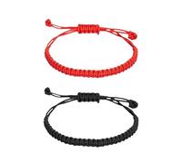 Dinghaole 2 Red Kabbalah Bracelets, Black & Red String Friendship Bracelets for Protection, Graduation, Birthday & Lovers