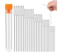 dinghaole 25 Pcs Big Eye Hand Sewing, Sewing Needles Large Eye Sharp Point, 5 Sizes Sewing Needles, Large Eye Stitching Needles for Sewing and Crafting, Knitting, Weaving, with Storage Case