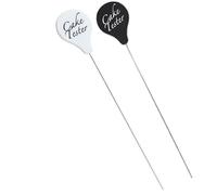 Dinghaole 2pcs Cake Tester - Stainless Steel Material is not Easy to Rust, 195MM Long Cake Measuring Stick Small Accessories, Baking Essential is a Good Helper in The Kitchen (Black + White)