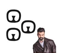 Dinghaole 3 Pcs Fake Moustache,Craft Fake Moustache,Party Funny Beard Mustaches,Self Adhesive Realistic Novelty Funny Beard,Moustaches Kit,Fake Whisker Self Adhesive,Facial Novelty Prop