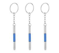 dinghaole 3 Pcs Mini Screwdriver for Glasses, Multifunction Eyeglass Screwdriver, Compact Eyeglass Kit, Tiny Keychain Mini Screwdrivers for Glasses, Watch, Jewelry