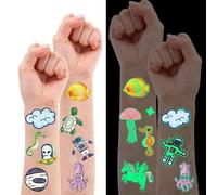 Dinghaole 380 Styles Luminous Temporary Tattoos for Kids, Glow In The Dark Tattoos for Boys and Girls, Butterfly Dinosaur Pirate Mermaid Fake Tattoo Stickers Arts 30Pcs