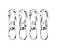 dinghaole 4 pcs Keychain men's simple key chain car pendant girls high-grade stainless steel spring key ring ring hanging waist type