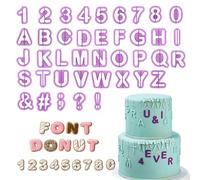 dinghaole 40 Pcs Fondant Alphabets Letters, Cake Decoration Stamping Molds, Fondant Cutter, Alphabet Fondants Puncher, for Wedding Birthday Christmas Baby Shower Party Cake Decoration