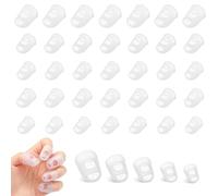 dinghaole 40 Pcs Silicone Guitar Fingertip Protectors, Anti-Slip Fingertips Protector Pads, Breathable Silicone Finger Protector Covers Guard for Paper Turning Crafts Money Counting Guitar Playing