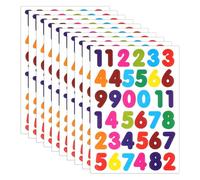 dinghaole 40 Sheets 1440 Pcs 0 to 9 Number Stickers, Digital Stickers, Self Adhesive Numbers Stickers, Colorful Number Stickers for Birthday Cards, DIY Art Project Decoration Crafts Hand Craft