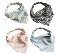 Dinghaole 4Pcs Women's Floral Headscarf - With Elasticity, Bohemian Headscarf, Fashionable Headband That Can Also Be Placed On The Neck, Versatile For Daily Use (Four Colors)