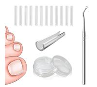 dinghaole 50 Pcs Ingrown Toenail Corrector Set, Toenail Correction Strips Brace Kit, Ingrown Toenail Correction Pad Recover Clips, Toenail Straightener Strips for Women Men's Nail Treatment Pedicure
