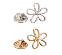 dinghaole 6-Pack Modesty Pins For Clothes, 14x16.5MM Flower Shaped Pins, Gold And Silver Safety Pin For Blouses Scarves Hijab, Anti-Gap Solution Secret Weapon