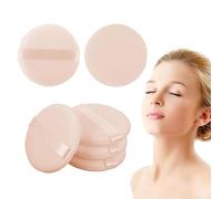dinghaole 6 Pcs Powder Puffs, Cotton Makeup Puffs, Soft Round Powders puffs Makeup Face Sponges for Face and Body, Reusable Wet Dry Dual face Versatile Make up powder Puff