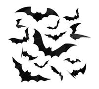 dinghaole 72Pcs 3D Hanging Bat Wall Stickers - Halloween DIY Supplies For Windows And Walls, Realistic Bat Decorations For Home Windows, Parties, Bars, Room Decorations