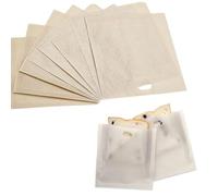 Dinghaole 8 Non-Stick Toaster Bags, Beige Reusable Toast Bags - 100% BPA and Gluten Free for Grilled Cheese Pizzas and Sandwiches