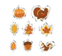 dinghaole 8 Pcs Autumn Cookie Cutters, Stainless Steel Biscuit Pastry DIY Set, Thanksgiving Biscuit Cutter Set, Cookie Cutter for Fall Thanksgiving Party Baking Decorations, Pumpkin, Maple Leaf