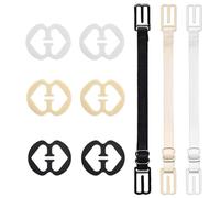 dinghaole 9 Pcs Bra Strap Clips, 6 Pcs Bra Clips and 3 Pcs Bra Straps Holder, Comfortable Elastic Fits All Cup Sizes, Racer Back Bra Strap Retainers Bra Clips for Preventing Bra Straps from Slipping