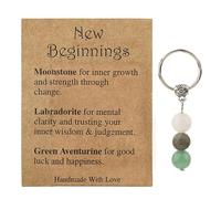 dinghaole Crystal Keychain for New Beginnings, Healing crystal Keyring, Crystal Keychain Motivational Inspirational Gifts, Best Friend Birthday Graduation Colleagues Leaving Retirement New Job Gift