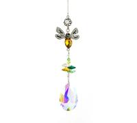 Dinghaole Crystal Suncatchers,Crystal Colorful Bee Rhinestones Suncatcher,Rainbow Maker Crystal Suncatchers,Crystal Prism Sun Catcher for Window,for Home,Chandeliers,Garden,Christmas Tree Decoration