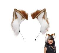 Dinghaole Furry Cat Ear Headband - Brown Wolf Fox Ear Cute Headband Suitable For Festivals, Role-playing, And Costume Parties