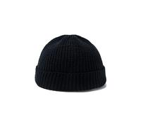 Dinghaole Hat Trend Big Head Circumference Melon Skin Cap Knitted Wool Cap Hip hop Round top Watermelon Cold Cool Cap Autumn and Winter Head Wrapping Cold Cap Black