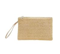 dinghaole Khaki Tote Bag, Womens Straw Clutch Handbag, Bohemian Summer Beach Bags for Women, Summer Beach Bag, Small Clutch Coin Wallet Zipper Wristlet Bags clutch bag for Women Girls