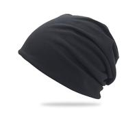 Dinghaole New Head Wrapping Solid Color Pile Cap Double Layer Set Head Cap Thin Section Monthly Knitted Cap Black