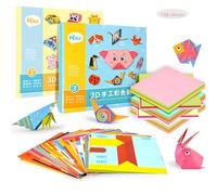 Dinghaole Origami Set for Kids 6-12, 108 Sheets of Paper - 54 Patterns, Free Instruction Booklet, Suitable for DIY Arts and Crafts Project Activities, Beginner Children's Day Gift for Boys and Girls