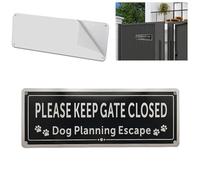 dinghaole Please Keep Gate Closed Dog Warning Sign, Guard Dogs Warning Sign, Fade Resistant Keep Gate Closed sign Dogs, Please Shut the gate Signs Easy to Install and Read, Indoor/Outdoors Use