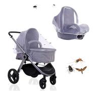 dinghaole Pram Mosquito Net, Summer Infant Strollers Protection Cover, Universal Stroller Mosquito Elastic and Breathable Fly Bug Insect Net, for Pushchair Buggy Carrycot Bed Stroller Bassinet Basket