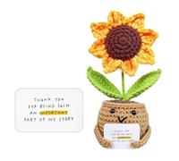 dinghaole Sunflowers Emotional Support Gift, crochet Plants crochet Sunflower Crochet Doll emotional support Crochet Plant Doll Handmade Emotional Support Knitted Toy Gift for Lover Or Family