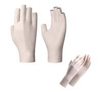 dinghaole UV Sun Protection Gloves, Fingerless Driving Gloves, Summer Breathable Ice Silk Sunblock gloves Half Finger, Gel Nails Driving Riding Cycling Hiking Fishing Outdoor Activities