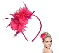 dinghaole Vintage-Inspired Pink Feather Fascinator Headband - Elegant Hair Accessory for Weddings, Formal Events & Special Occasions