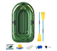Dinghy - Air Kayak, Foldable Rubber Raft | 2-Person Air Boat with Oars Pump, Portable Fishing Canoe, Inflatable Pontoon for Lake, Family, Adults, Kids - Army Green (6.30x3.71x1.31 inches)