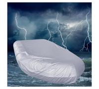 Dinghy Cover 7 Sizes Boat Covers Applicable Range 8-17 Feet Row Boat Cover for Small Inflatable and Rigid Inflatable Boats,Gray-12-13-Feet