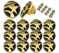 Dingion 12 Pcs Employee of The Month Lapel Pin 3/4 Inch Star Lapel Pins Excellence in Service Recognition for Award Teacher Team Staf Coworker Volunteer Appreciation Gift, 2 cm x 2 cm (0.79 inches x