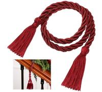 Dingion 20 Pcs 21.3 Inches Christmas Garland Ties with Tassel Christmas Decorative Reusable Twist Ties for Garland Banister Xmas Home Holiday Decorations Craft Wrapping(Burgundy)
