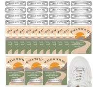 Dingion 2026 LDS Walk with Me Shoelace Tag Stainless Steel Engraved Shoelace Tag Mormon LDS Gifts for Runners, about 1.57 x 0.4 inch, Alexandrite