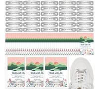 Dingion 2026 Lds Walk with Me Shoelace Tag Stainless Steel Engraved Shoelace Tag Mormon Lds Gifts for Runners, 1.57 x 0.4 inch, Stainless Steel, Agate