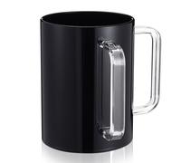 Dingion Judaica Hand Washing Cup with Dual Handles 5" Acrylic Clear Negel Vasser Washing Cup for Netilat Yadayim Jewish Ritual Kohanim(Black, Clear Handle)