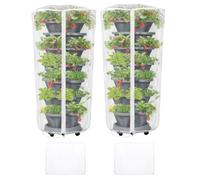 DINGIXOC Vertical Plant Pot Insect Netting & Strawberry Net Cover, 2Pcs | 100x50cm，Ultra-Fine Mesh Protection, Zippered Access, Versatile Multi-Plant Protection