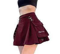 DINGJIUYAN Black Skirt Cosplay Pleated Skirts for Women Black Mini Skirt Goth Goth Clothes femboy Pleated Skirt techwear Emo Clothes Skater Skirt Black Pleated Skirt femboy Clothes Punk