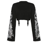 DINGJIUYAN Gothic Clothes Emo Shirt Punk Grunge Cute Tops Kawaii Alt Clothes Harajuku Pullover