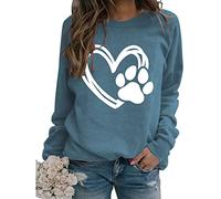 DINGJIUYAN Ladies Sweatshirts Sweatshirts for Women UK Graphic Tunic Tops Long Sleeve Crewneck Fall Winter Pullover Oversized Heart Print Kawaii Clothes Sweatshirt