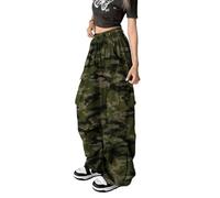 DINGJIUYAN Parachute Cargo Harem Pants Women Gothic Y2k Plus Size Elastic Waist Trousers Harajuku Punk Jogger