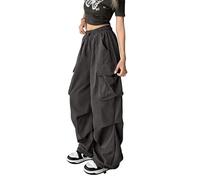 DINGJIUYAN Parachute Cargo Harem Pants Women Gothic Y2k Plus Size Elastic Waist Trousers Harajuku Punk Jogger