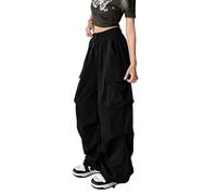 DINGJIUYAN Parachute Cargo Harem Pants Women Gothic Y2k Plus Size Elastic Waist Trousers Harajuku Punk Jogger