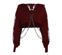 DINGJIUYAN Sexy Goth,Spider top Women,Gothic Hoodies,Crop Hoodies for Women,Emo Dresses,Punk Tops,alt Hoodie,Spider top