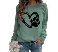 DINGJIUYAN White Tops for Women UK Sweatshirts for Women UK Graphic Tunic Tops Long Sleeve Crewneck Fall Winter Pullover Oversized Heart Print Kawaii Clothes Sweatshirt