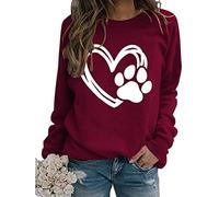 DINGJIUYAN Women Sweatshirt Sweatshirts for Women UK Graphic Tunic Tops Long Sleeve Crewneck Fall Winter Pullover Oversized Heart Print Kawaii Clothes Sweatshirt