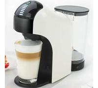 DINGK 15 Bar Capsule Coffee Machine, 1400W Pod Coffee Machine, 1L Single Serve Espresso Maker, for Latte Cappuccino and and more, White, Red (Color : White)