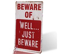 dingleiever - Beware of Well JUST Vintage Metal Sign Garage Signs for Men Home Decor tin Art Decor drip Tray